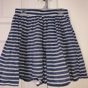 blue and white striped skirt